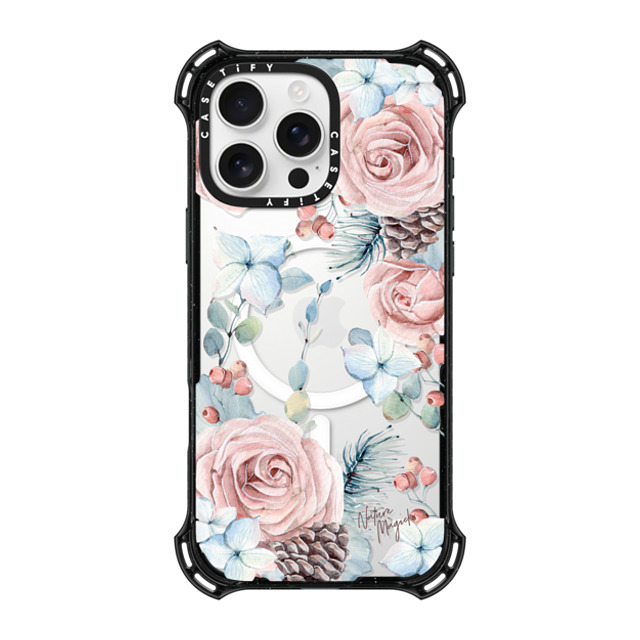 Nature Magick x CASETiFY iPhone 16 Pro Max ケース ブラック バウンスケース Winter Woods Roses in the Forest by Nature Magick