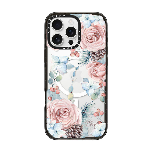 Nature Magick x CASETiFY iPhone 16 Pro Max ケース ブラック インパクトケース MagSafe対応 Winter Woods Roses in the Forest by Nature Magick