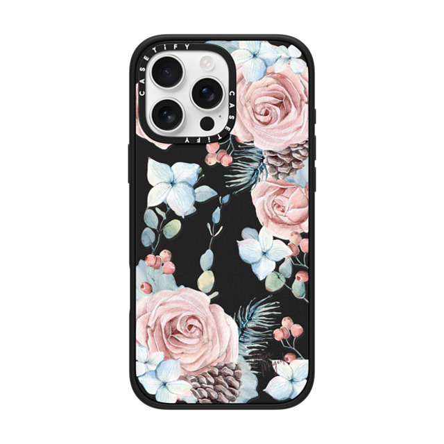 Nature Magick x CASETiFY iPhone 16 Pro Max ケース マットブラック インパクトケース MagSafe対応 Winter Woods Roses in the Forest by Nature Magick