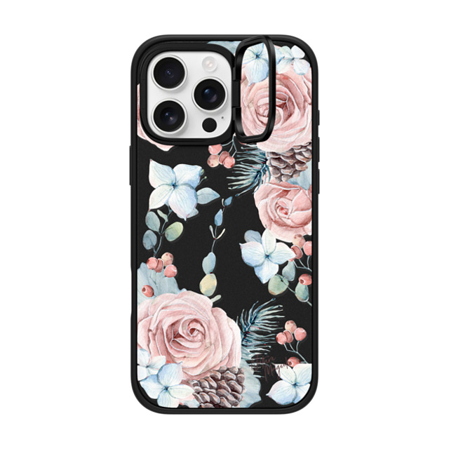 Nature Magick x CASETiFY iPhone 16 Pro Max ケース マットブラック インパクトリングスタンドケース MagSafe対応 Winter Woods Roses in the Forest by Nature Magick