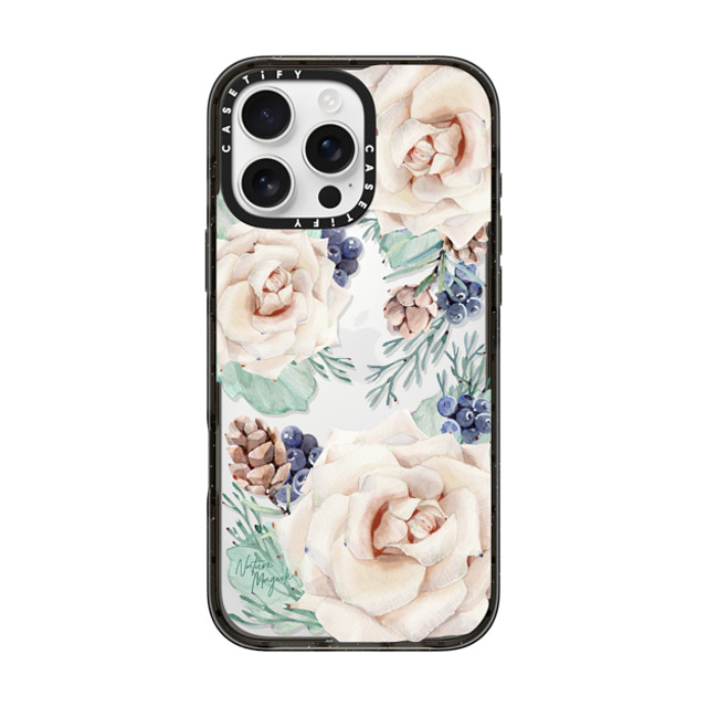 Nature Magick x CASETiFY iPhone 16 Pro Max Case Floral,Christmas Black Impact Case Winter Floral Woods Cream Roses, Pinecones and Berries by Nature Magick Father's Day Nature Magick x CASETiFY iPhone 16 Pro Max Case Floral,Christmas Black Impact Case Winter Floral Woods Cream Roses, Pinecones and Berries by Nature Magick Father's Day