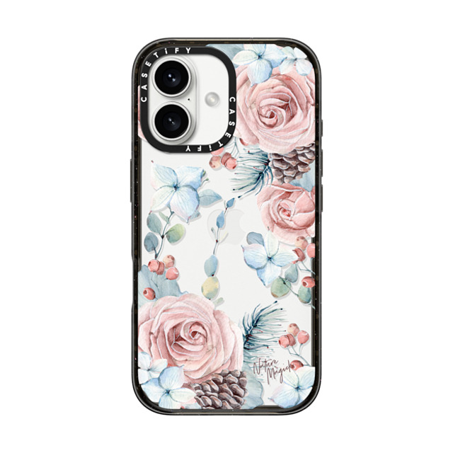 Nature Magick x CASETiFY iPhone 16 ケース ブラック インパクトケース Winter Woods Roses in the Forest by Nature Magick