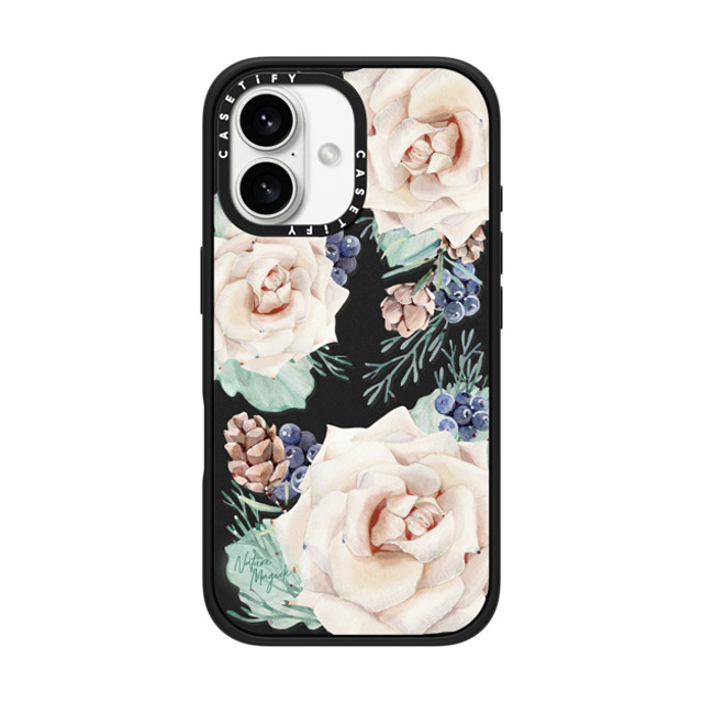 Nature Magick x CASETiFY iPhone 16 Case Floral,Christmas Matte Black Impact Case MagSafe Compatible Winter Floral Woods Cream Roses, Pinecones and Berries by Nature Magick Father's Day Nature Magick x CASETiFY iPhone 16 Case Floral,Christmas Matte Black Impact Case MagSafe Compatible Winter Floral Woods Cream Roses, Pinecones and Berries by Nature Magick Father's Day
