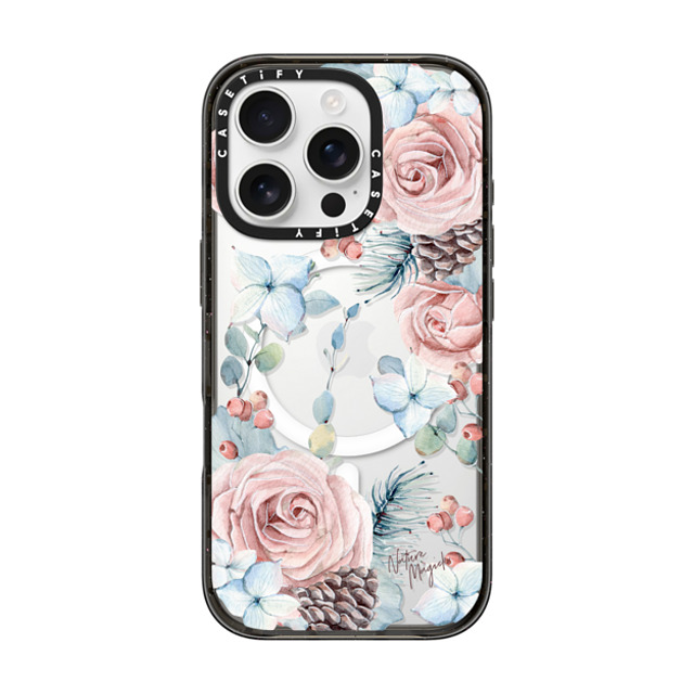 Nature Magick x CASETiFY iPhone 16 Pro ケース ブラック インパクトケース MagSafe対応 Winter Woods Roses in the Forest by Nature Magick