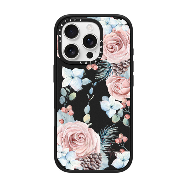 Nature Magick x CASETiFY iPhone 16 Pro ケース マットブラック インパクトケース Winter Woods Roses in the Forest by Nature Magick