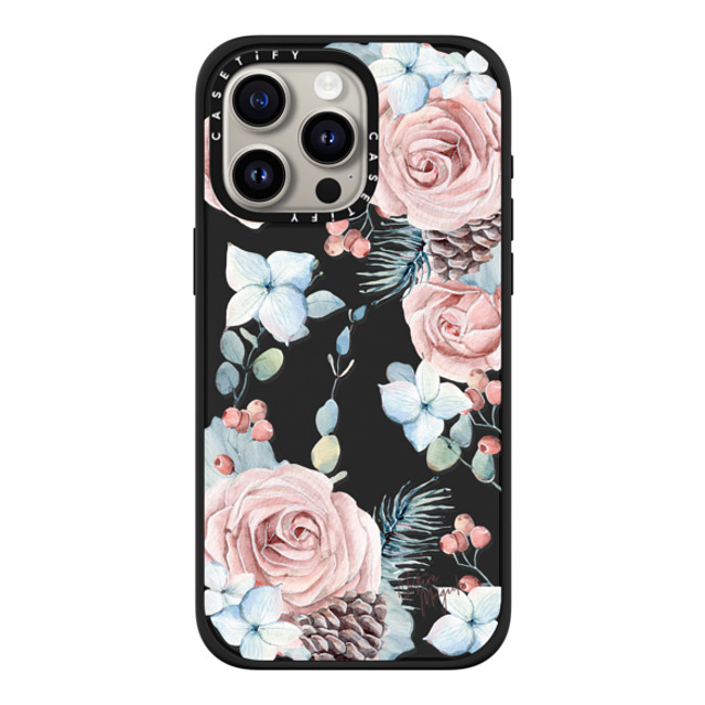 Nature Magick x CASETiFY iPhone 15 Pro Max ケース マットブラック インパクトケース MagSafe対応 Winter Woods Roses in the Forest by Nature Magick