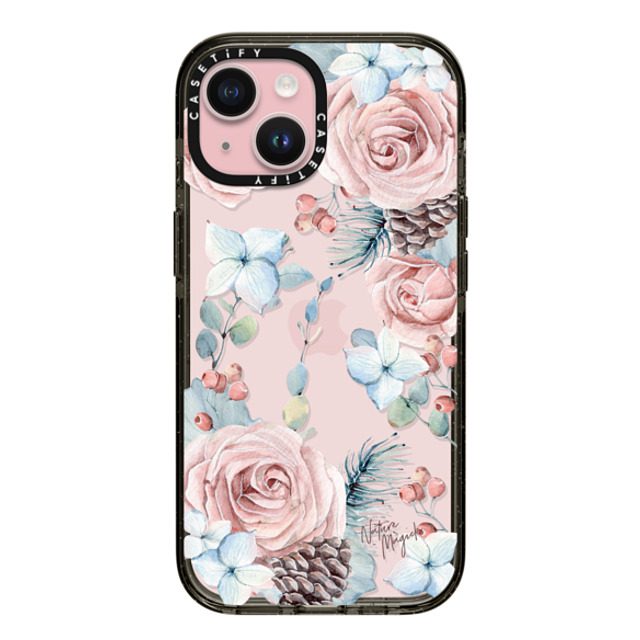 Nature Magick x CASETiFY iPhone 15 ケース ブラック インパクトケース Winter Woods Roses in the Forest by Nature Magick