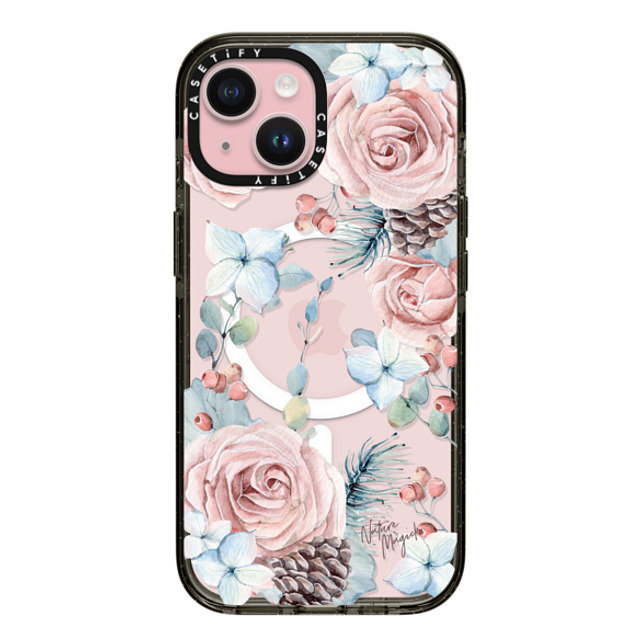 Nature Magick x CASETiFY iPhone 15 Case Floral,Christmas Black Impact Case MagSafe Compatible Winter Woods Roses in the Forest by Nature Magick Mother's Day Nature Magick x CASETiFY iPhone 15 Case Floral,Christmas Black Impact Case MagSafe Compatible Winter Woods Roses in the Forest by Nature Magick Mother's Day