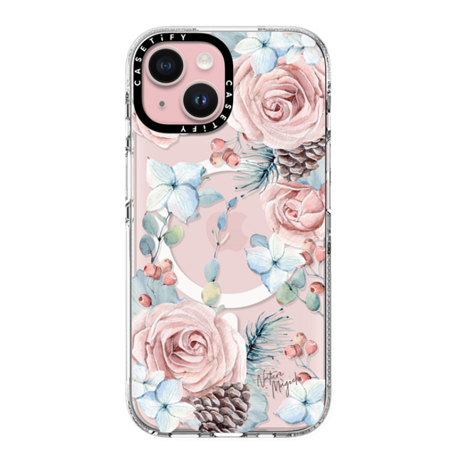 Nature Magick x CASETiFY iPhone 15 ケース クリア クリア ケース MagSafe対応 Winter Woods Roses in the Forest by Nature Magick