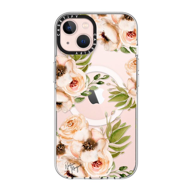 Nature Magick x CASETiFY iPhone 13 Case クリア クリア ケース MagSafe対応 Pretty Pink Roses Flower Rose Floral Watercolor Painting by Nature Magick Mother's Day Nature Magick x CASETiFY iPhone 13 Case クリア クリア ケース MagSafe対応 Pretty Pink Roses Flower Rose Floral Watercolor Painting by Nature Magick Mother's Day