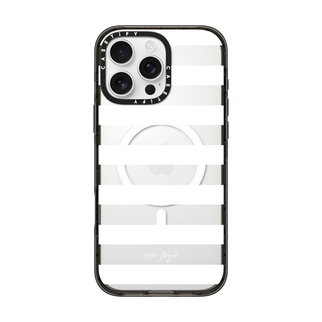 Nature Magick x CASETiFY iPhone 16 Pro Max Case Black Impact Case MagSafe Compatible Simply Striped by Nature Magick - White + Clear Back to School Nature Magick x CASETiFY iPhone 16 Pro Max Case Black Impact Case MagSafe Compatible Simply Striped by Nature Magick - White + Clear Back to School