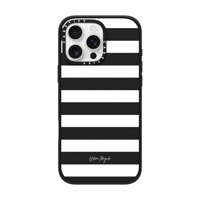 Nature Magick x CASETiFY iPhone 16 Pro Max Case Matte Black Impact Case MagSafe Compatible Simply Striped by Nature Magick - White + Clear Back to School Nature Magick x CASETiFY iPhone 16 Pro Max Case Matte Black Impact Case MagSafe Compatible Simply Striped by Nature Magick - White + Clear Back to School