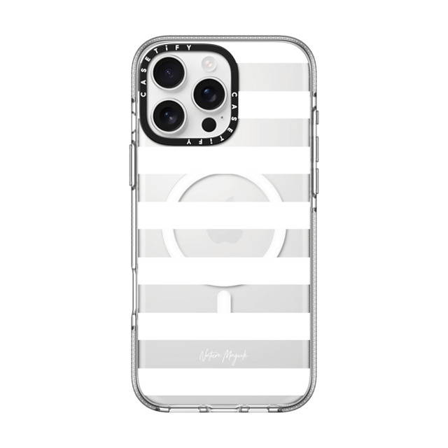 Nature Magick x CASETiFY iPhone 16 Pro Max Case クリア クリア ケース MagSafe対応 Simply Striped by Nature Magick - White + Clear Back to School Nature Magick x CASETiFY iPhone 16 Pro Max Case クリア クリア ケース MagSafe対応 Simply Striped by Nature Magick - White + Clear Back to School