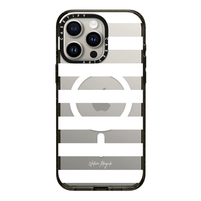 Nature Magick x CASETiFY iPhone 15 Pro Max Case Black Impact Case MagSafe Compatible Simply Striped by Nature Magick - White + Clear Back to School Nature Magick x CASETiFY iPhone 15 Pro Max Case Black Impact Case MagSafe Compatible Simply Striped by Nature Magick - White + Clear Back to School