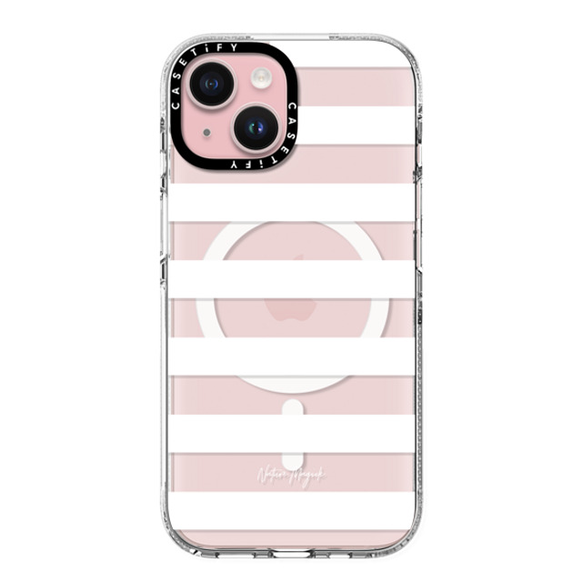 Nature Magick x CASETiFY iPhone 15 Case クリア クリア ケース MagSafe対応 Simply Striped by Nature Magick - White + Clear Back to School Nature Magick x CASETiFY iPhone 15 Case クリア クリア ケース MagSafe対応 Simply Striped by Nature Magick - White + Clear Back to School