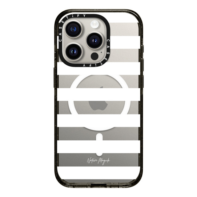 Nature Magick x CASETiFY iPhone 15 Pro Case Black Impact Case MagSafe Compatible Simply Striped by Nature Magick - White + Clear Back to School Nature Magick x CASETiFY iPhone 15 Pro Case Black Impact Case MagSafe Compatible Simply Striped by Nature Magick - White + Clear Back to School