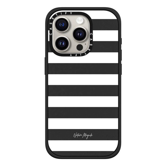Nature Magick x CASETiFY iPhone 15 Pro Case Matte Black Impact Case MagSafe Compatible Simply Striped by Nature Magick - White + Clear Back to School Nature Magick x CASETiFY iPhone 15 Pro Case Matte Black Impact Case MagSafe Compatible Simply Striped by Nature Magick - White + Clear Back to School