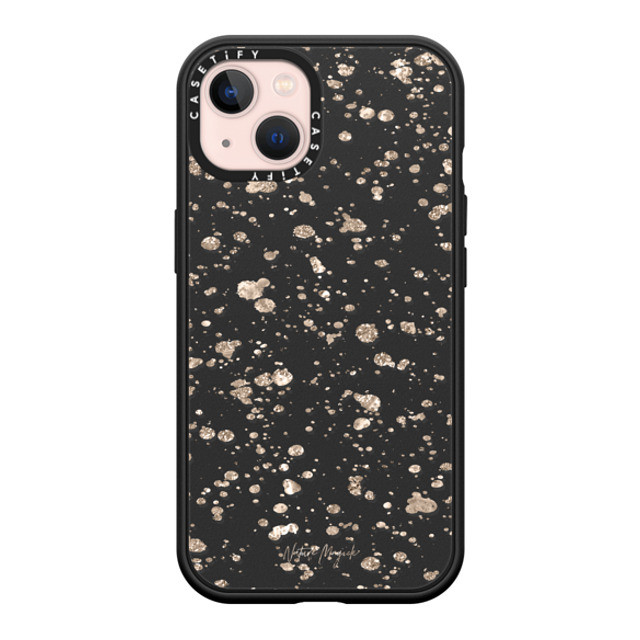 Nature Magick x CASETiFY iPhone 13 ケース マットブラック インパクトケース MagSafe対応 Modern Art by Nature Magick - Glitter Gold + Clear