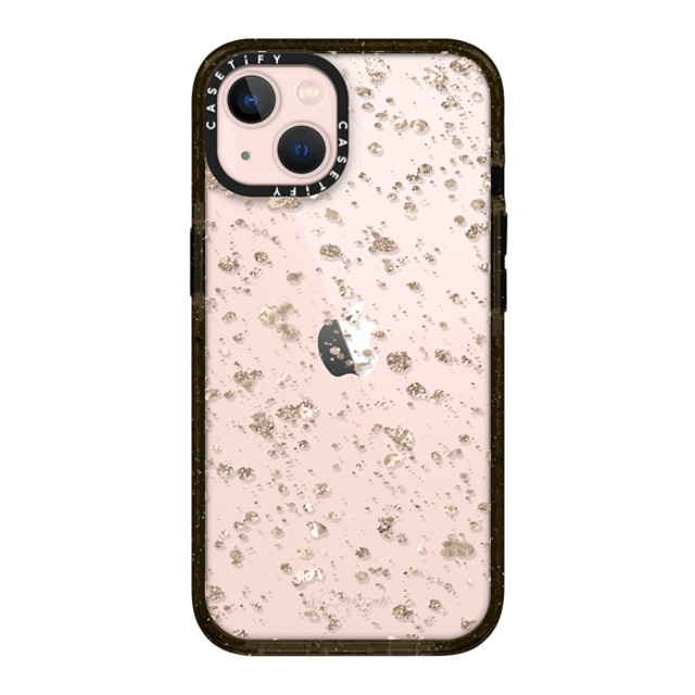 Nature Magick x CASETiFY iPhone 13 ケース ブラック インパクトケース Modern Art by Nature Magick - Glitter Gold + Clear