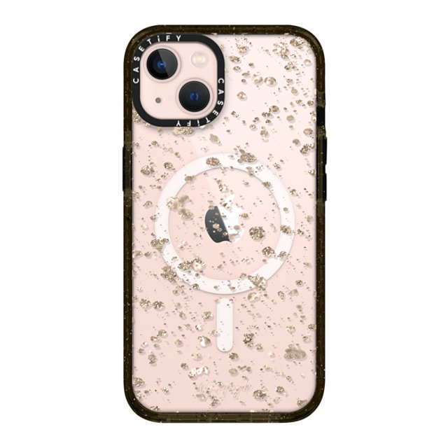 Nature Magick x CASETiFY iPhone 13 ケース ブラック インパクトケース MagSafe対応 Modern Art by Nature Magick - Glitter Gold + Clear