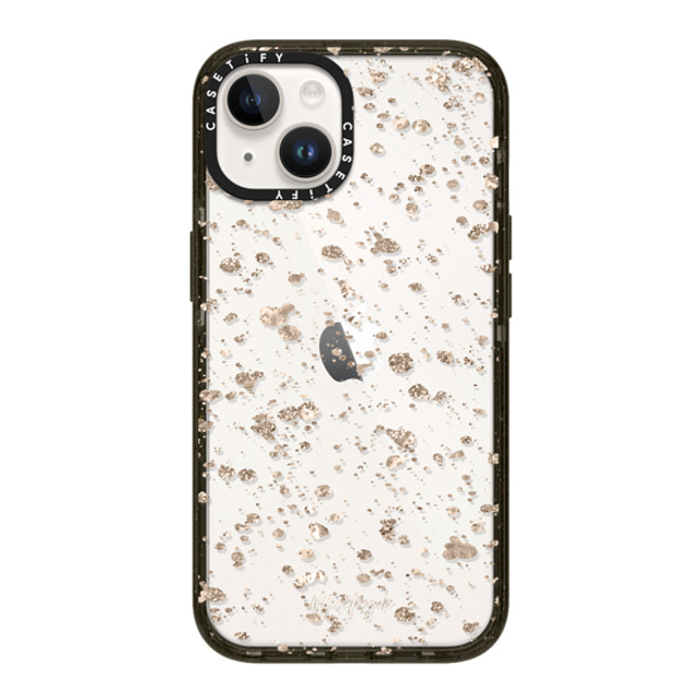 Nature Magick x CASETiFY iPhone 14 ケース ブラック インパクトケース Modern Art by Nature Magick - Glitter Gold + Clear