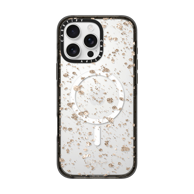 Nature Magick x CASETiFY iPhone 16 Pro Max ケース ブラック インパクトケース MagSafe対応 Modern Art by Nature Magick - Glitter Gold + Clear