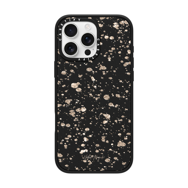 Nature Magick x CASETiFY iPhone 16 Pro Max ケース マットブラック インパクトケース MagSafe対応 Modern Art by Nature Magick - Glitter Gold + Clear