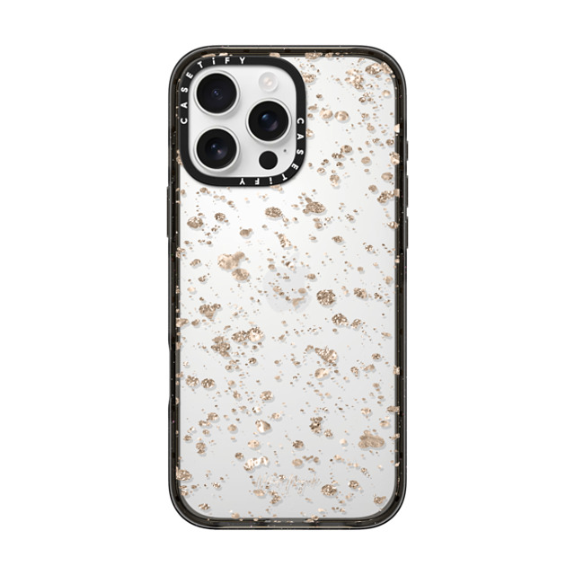 Nature Magick x CASETiFY iPhone 16 Pro Max ケース ブラック インパクトケース Modern Art by Nature Magick - Glitter Gold + Clear