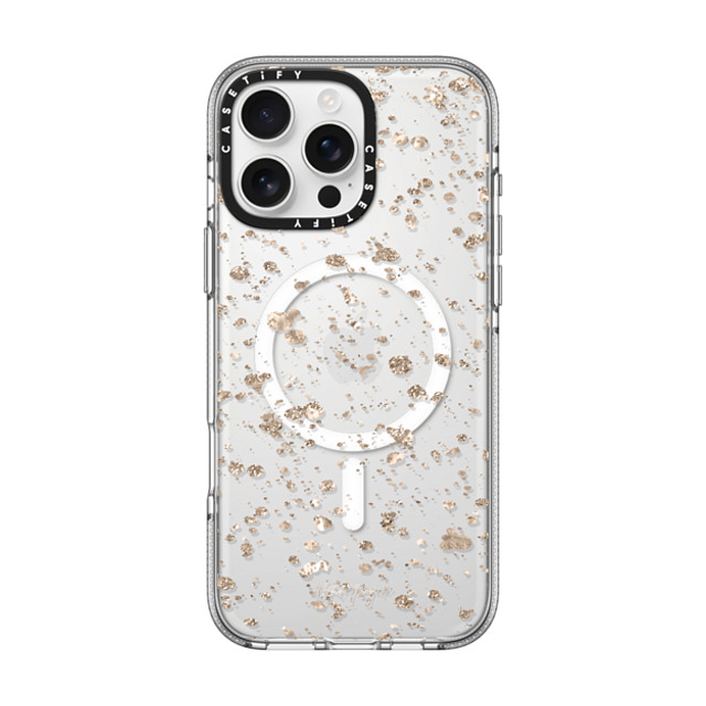 Nature Magick x CASETiFY iPhone 16 Pro Max ケース クリア クリア ケース MagSafe対応 Modern Art by Nature Magick - Glitter Gold + Clear