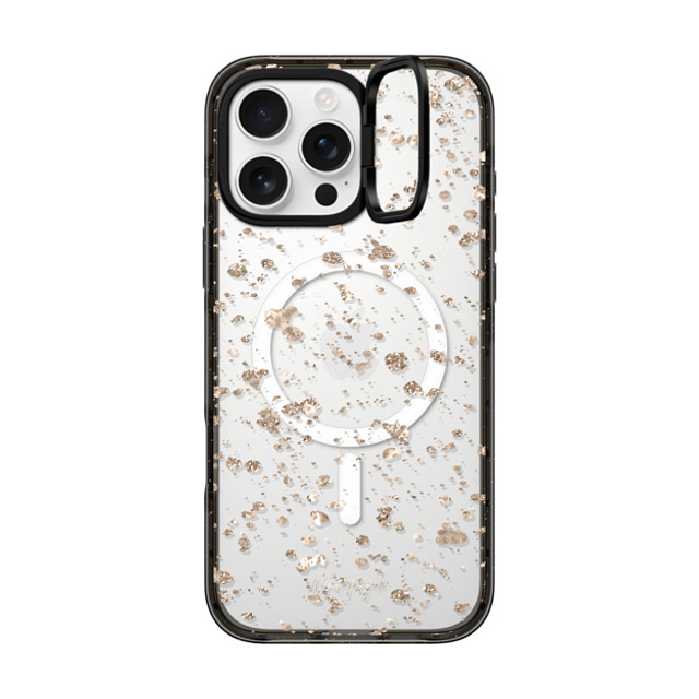 Nature Magick x CASETiFY iPhone 16 Pro Max ケース ブラック インパクトリングスタンドケース MagSafe対応 Modern Art by Nature Magick - Glitter Gold + Clear