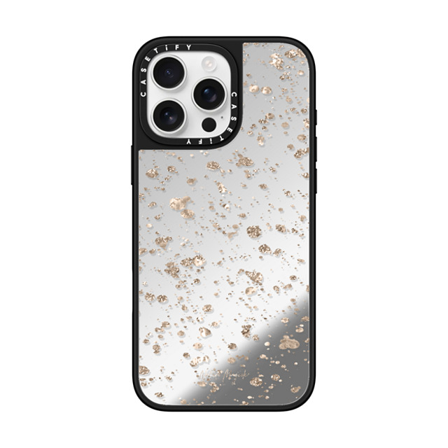 Nature Magick x CASETiFY iPhone 16 Pro Max ケース Silver on Black ミラーケース MagSafe対応 Modern Art by Nature Magick - Glitter Gold + Clear