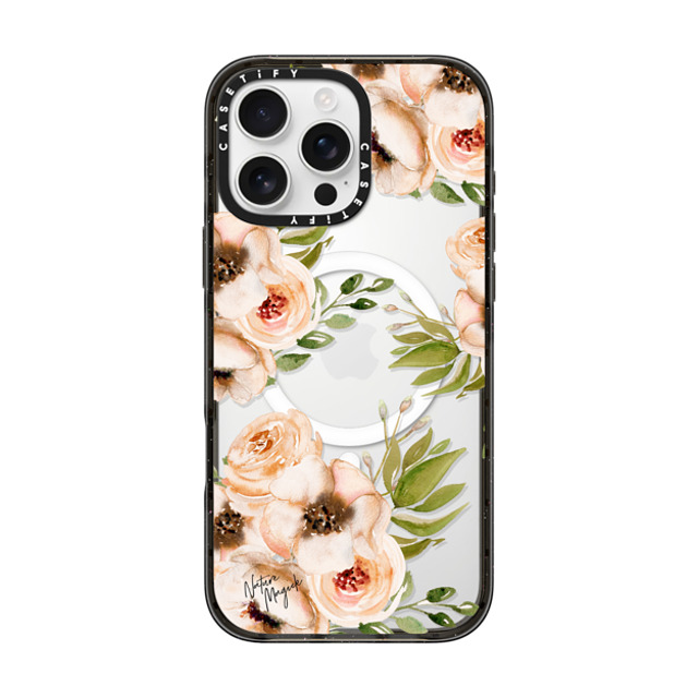 Nature Magick x CASETiFY iPhone 16 Pro Max Case Black Impact Case MagSafe Compatible Pretty Pink Roses Flower Rose Floral Watercolor Painting by Nature Magick Mother's Day Nature Magick x CASETiFY iPhone 16 Pro Max Case Black Impact Case MagSafe Compatible Pretty Pink Roses Flower Rose Floral Watercolor Painting by Nature Magick Mother's Day