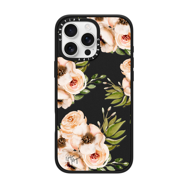 Nature Magick x CASETiFY iPhone 16 Pro Max Case マットブラック Impact Case MagSafe Compatible Pretty Pink Roses Flower Rose Floral Watercolor Painting by Nature Magick Mother's Day Nature Magick x CASETiFY iPhone 16 Pro Max Case マットブラック Impact Case MagSafe Compatible Pretty Pink Roses Flower Rose Floral Watercolor Painting by Nature Magick Mother's Day
