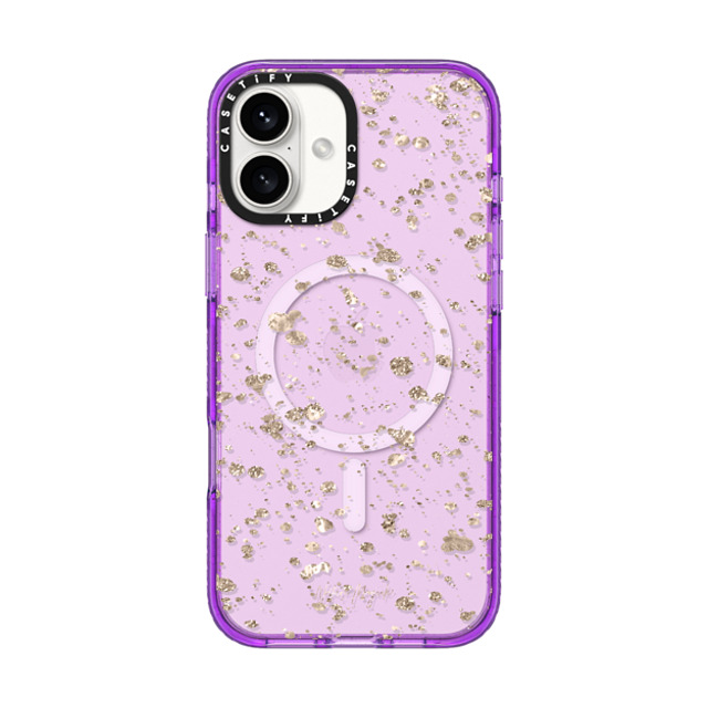 Nature Magick x CASETiFY iPhone 16 Plus Case パープル Impact Case MagSafe Compatible Modern Art by Nature Magick - Glitter Gold + Clear Back to School Nature Magick x CASETiFY iPhone 16 Plus Case パープル Impact Case MagSafe Compatible Modern Art by Nature Magick - Glitter Gold + Clear Back to School