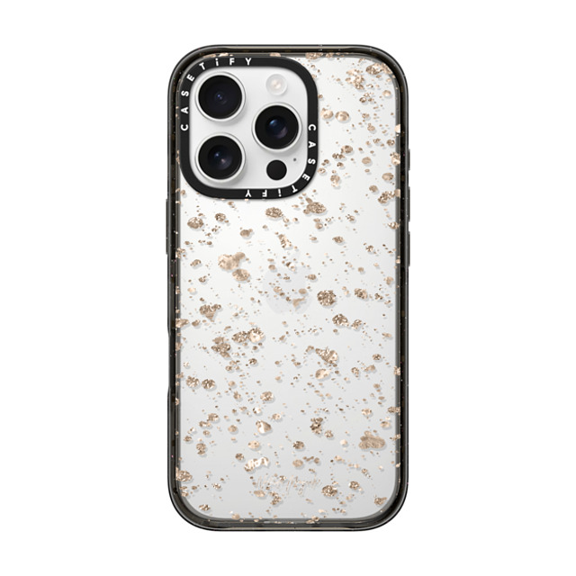 Nature Magick x CASETiFY iPhone 16 Pro ケース ブラック インパクトケース Modern Art by Nature Magick - Glitter Gold + Clear