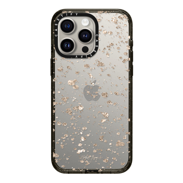 Nature Magick x CASETiFY iPhone 15 Pro Max ケース ブラック インパクトケース Modern Art by Nature Magick - Glitter Gold + Clear