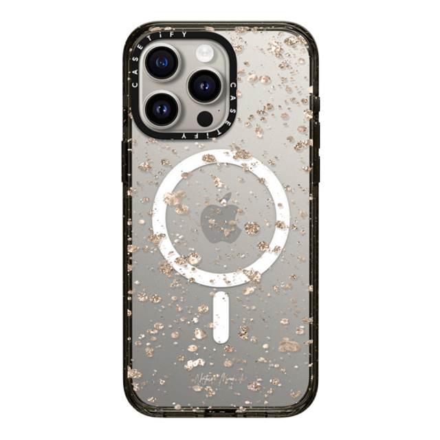 Nature Magick x CASETiFY iPhone 15 Pro Max ケース ブラック インパクトケース MagSafe対応 Modern Art by Nature Magick - Glitter Gold + Clear