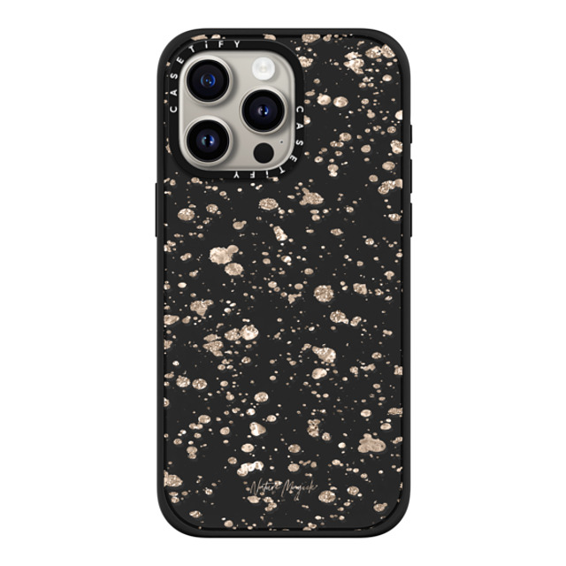 Nature Magick x CASETiFY iPhone 15 Pro Max ケース マットブラック インパクトケース MagSafe対応 Modern Art by Nature Magick - Glitter Gold + Clear