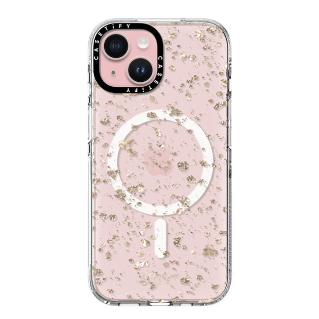 Nature Magick x CASETiFY iPhone 15 ケース クリア クリア ケース MagSafe対応 Modern Art by Nature Magick - Glitter Gold + Clear