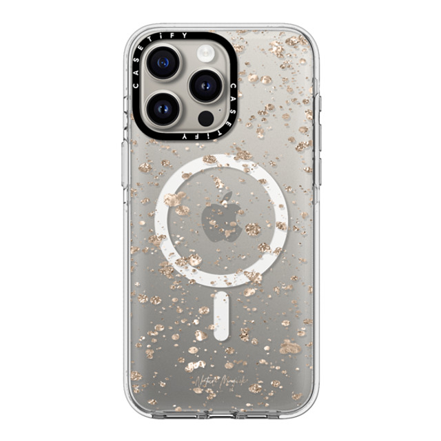 Nature Magick x CASETiFY iPhone 15 Pro Max ケース クリア クリア ケース MagSafe対応 Modern Art by Nature Magick - Glitter Gold + Clear