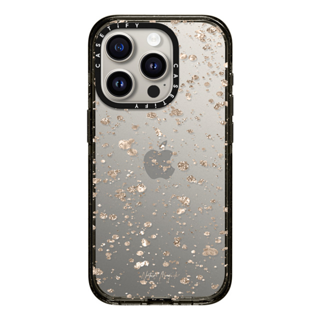 Nature Magick x CASETiFY iPhone 15 Pro ケース ブラック インパクトケース Modern Art by Nature Magick - Glitter Gold + Clear