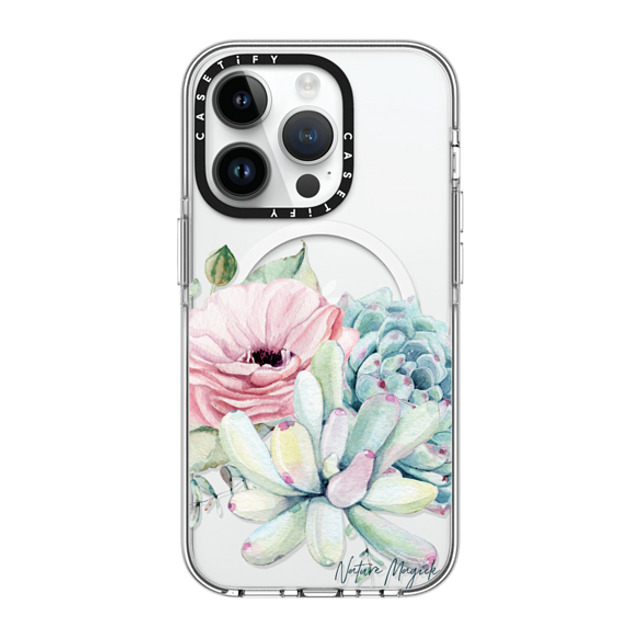 Nature Magick x CASETiFY iPhone 14 Pro Case Clear Clear Case MagSafe Compatible Simply Succulents by Nature Magick Nature Magick x CASETiFY iPhone 14 Pro Case Clear Clear Case MagSafe Compatible Simply Succulents by Nature Magick
