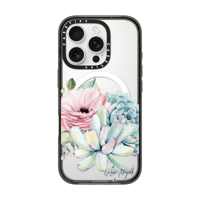 Nature Magick x CASETiFY iPhone 16 Pro Case Black Impact Case MagSafe Compatible Simply Succulents by Nature Magick Nature Magick x CASETiFY iPhone 16 Pro Case Black Impact Case MagSafe Compatible Simply Succulents by Nature Magick