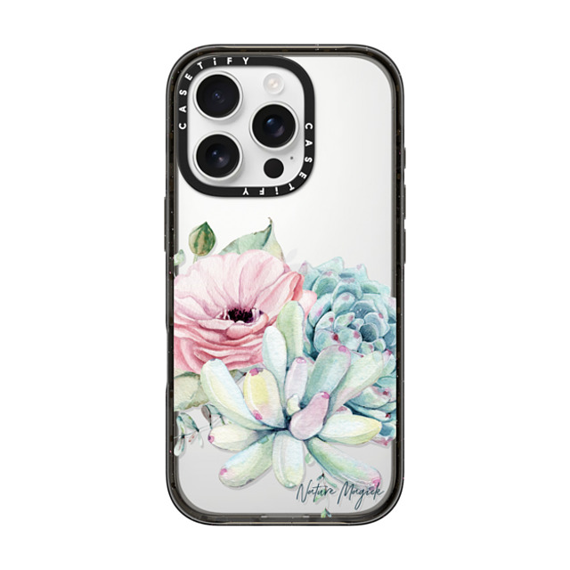 Nature Magick x CASETiFY iPhone 16 Pro Case Black Impact Case Simply Succulents by Nature Magick Nature Magick x CASETiFY iPhone 16 Pro Case Black Impact Case Simply Succulents by Nature Magick