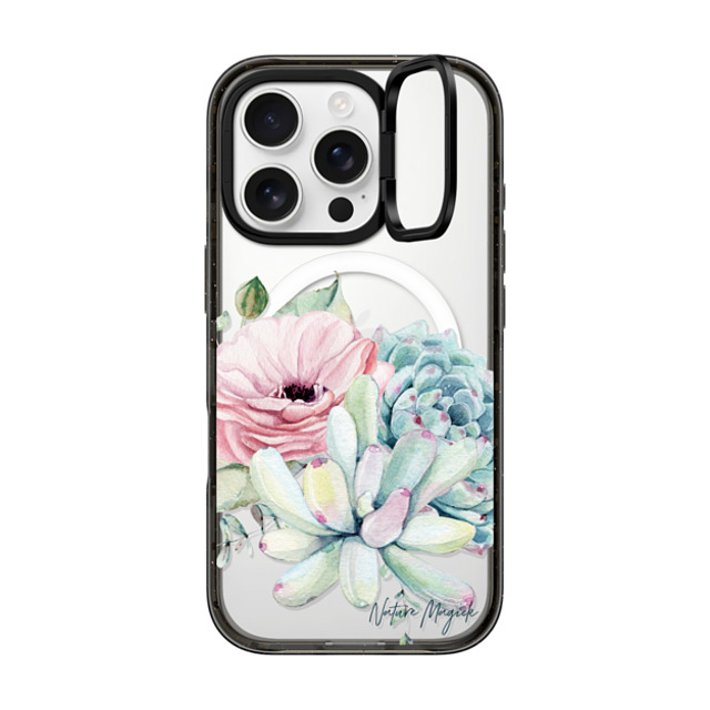 Nature Magick x CASETiFY iPhone 16 Pro Case Black インパクトリングスタンドケース MagSafe対応 Simply Succulents by Nature Magick Nature Magick x CASETiFY iPhone 16 Pro Case Black インパクトリングスタンドケース MagSafe対応 Simply Succulents by Nature Magick