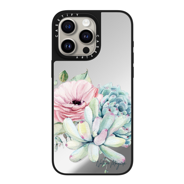 Nature Magick x CASETiFY iPhone 15 Pro Max ケース Silver on Black ミラーケース MagSafe対応 Simply Succulents by Nature Magick Nature Magick x CASETiFY iPhone 15 Pro Max ケース Silver on Black ミラーケース MagSafe対応 Simply Succulents by Nature Magick