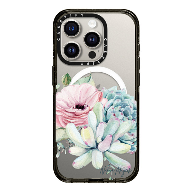 Nature Magick x CASETiFY iPhone 15 Pro Case Black Impact Case MagSafe Compatible Simply Succulents by Nature Magick Nature Magick x CASETiFY iPhone 15 Pro Case Black Impact Case MagSafe Compatible Simply Succulents by Nature Magick