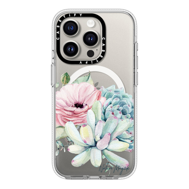 Nature Magick x CASETiFY iPhone 15 Pro Case Clear Clear Case MagSafe Compatible Simply Succulents by Nature Magick Nature Magick x CASETiFY iPhone 15 Pro Case Clear Clear Case MagSafe Compatible Simply Succulents by Nature Magick