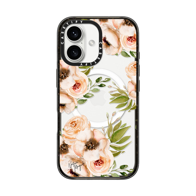 Nature Magick x CASETiFY iPhone 16 Case Black Impact Case MagSafe Compatible Pretty Pink Roses Flower Rose Floral Watercolor Painting by Nature Magick Mother's Day Nature Magick x CASETiFY iPhone 16 Case Black Impact Case MagSafe Compatible Pretty Pink Roses Flower Rose Floral Watercolor Painting by Nature Magick Mother's Day