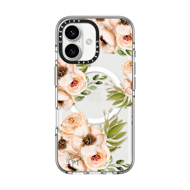 Nature Magick x CASETiFY iPhone 16 Case クリア クリア ケース MagSafe対応 Pretty Pink Roses Flower Rose Floral Watercolor Painting by Nature Magick Mother's Day Nature Magick x CASETiFY iPhone 16 Case クリア クリア ケース MagSafe対応 Pretty Pink Roses Flower Rose Floral Watercolor Painting by Nature Magick Mother's Day